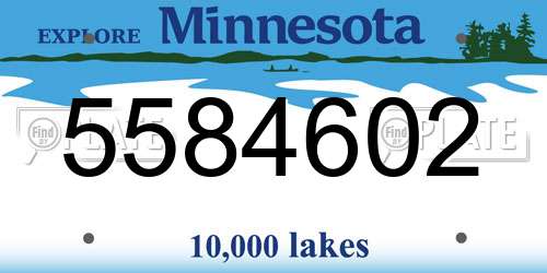 5584602 Minnesota License Plate