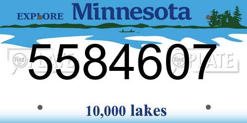 5584607 Minnesota License Plate