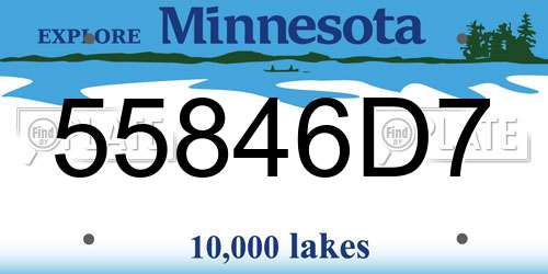 55846D7 Minnesota License Plate