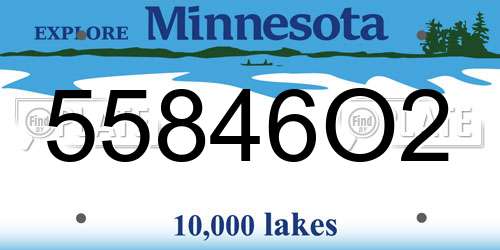 55846O2 Minnesota License Plate