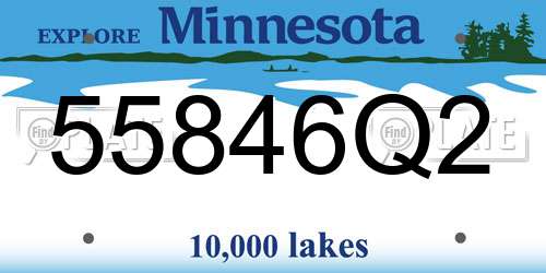55846Q2 Minnesota License Plate