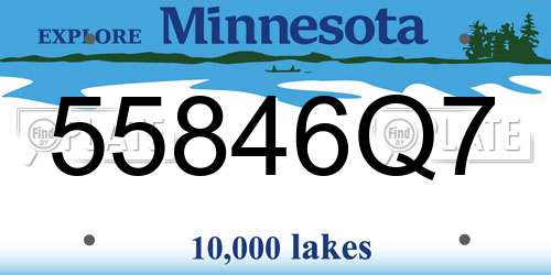 55846Q7 Minnesota License Plate