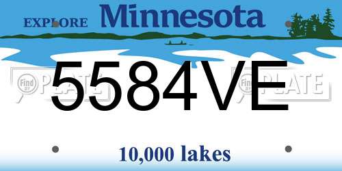 5584VE Minnesota License Plate