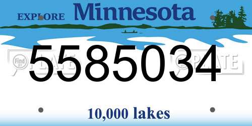 5585034 Minnesota License Plate