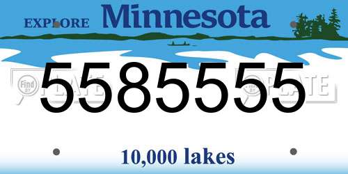 5585555 Minnesota License Plate