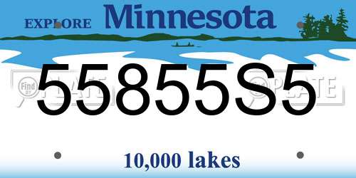 55855S5 Minnesota License Plate