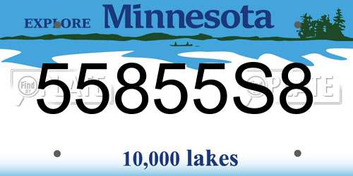 55855S8 Minnesota License Plate