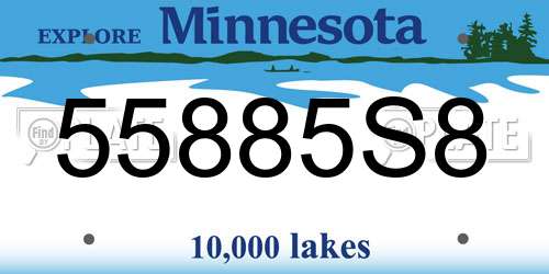55885S8 Minnesota License Plate