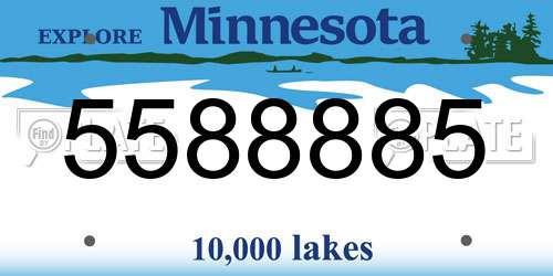 5588885 Minnesota License Plate