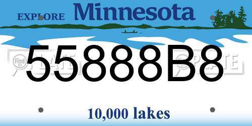 55888B8 Minnesota License Plate