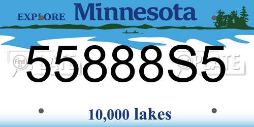 55888S5 Minnesota License Plate
