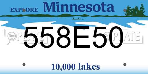 558E50 Minnesota License Plate