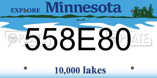 558E80 Minnesota License Plate