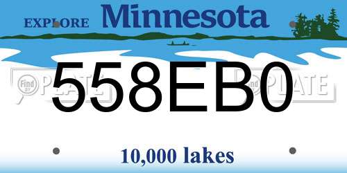 558EB0 Minnesota License Plate