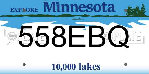 558EBQ Minnesota License Plate