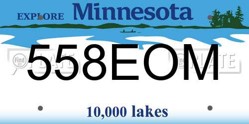 558EOM Minnesota License Plate