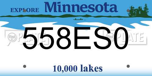 558ES0 Minnesota License Plate
