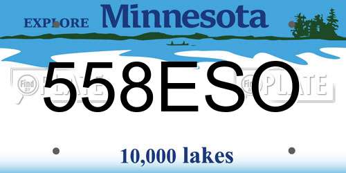 558ESO Minnesota License Plate