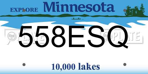 558ESQ Minnesota License Plate
