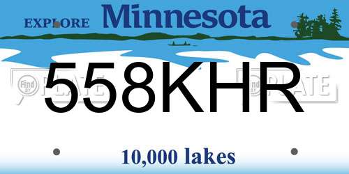 558KHR Minnesota License Plate