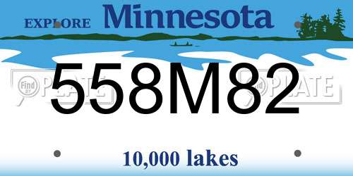 558M82 Minnesota License Plate