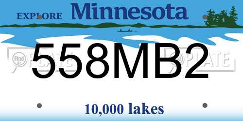 558MB2 Minnesota License Plate