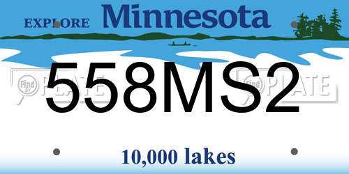 558MS2 Minnesota License Plate