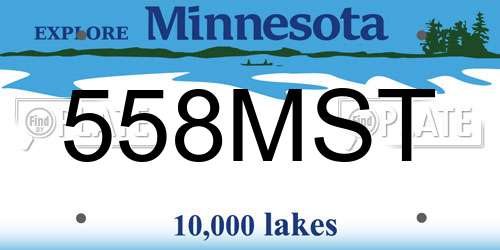 558MST Minnesota License Plate