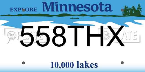 558THX Minnesota License Plate