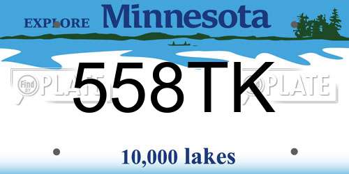 558TK Minnesota License Plate