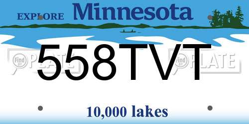 558TVT Minnesota License Plate