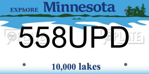 558UPD Minnesota License Plate