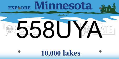 558UYA Minnesota License Plate