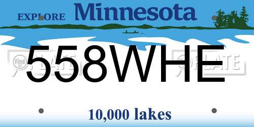 558WHE Minnesota License Plate
