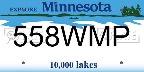 558WMP Minnesota License Plate