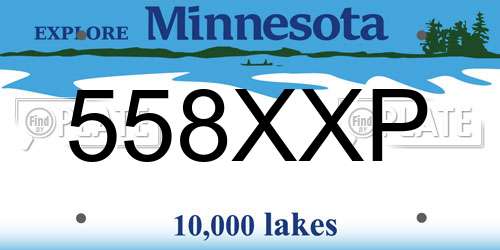 558XXP Minnesota License Plate