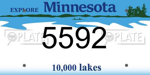 5592 Minnesota License Plate