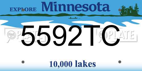 5592TC Minnesota License Plate