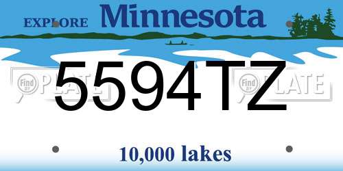 5594TZ Minnesota License Plate