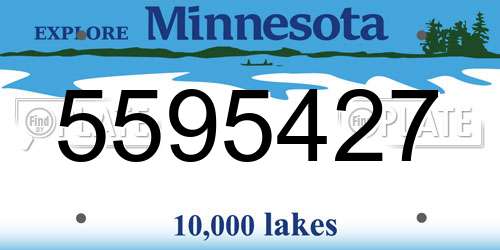 5595427 Minnesota License Plate
