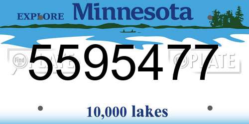 5595477 Minnesota License Plate