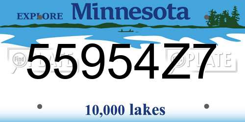 55954Z7 Minnesota License Plate