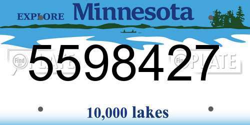 5598427 Minnesota License Plate