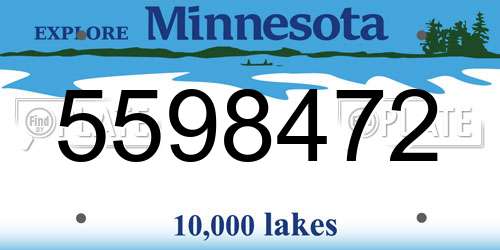 5598472 Minnesota License Plate