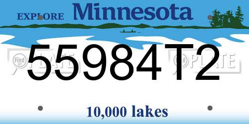 55984T2 Minnesota License Plate