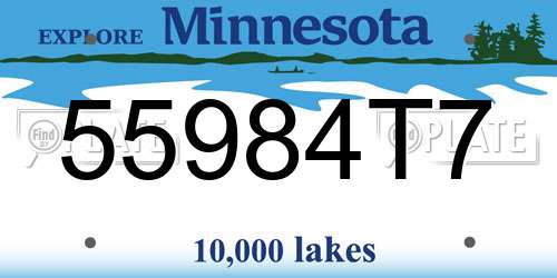 55984T7 Minnesota License Plate