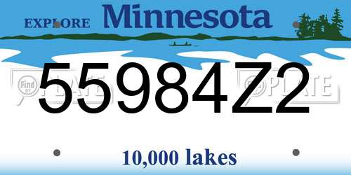 55984Z2 Minnesota License Plate
