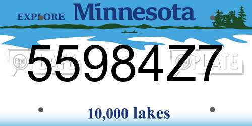 55984Z7 Minnesota License Plate
