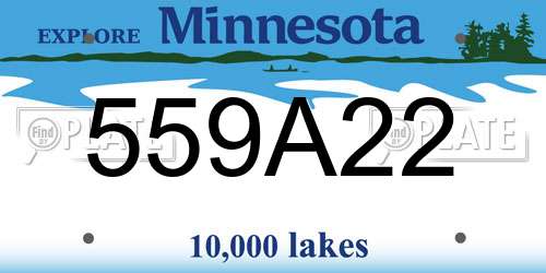 559A22 Minnesota License Plate
