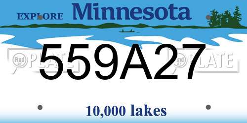 559A27 Minnesota License Plate